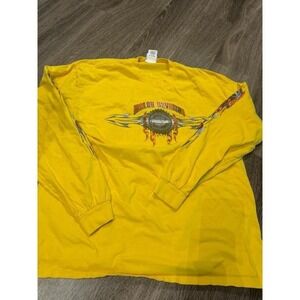 Harley Davidson Mens XL Yellow Long Sleeve Graphic T-Shirt 2004 Jim's Beach FL
